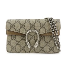 GUCCI Dionysus Super Mini Bag Leather Chain Shoulder Bag Beige 476432 Used F/S picture