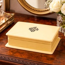 Lovely Antique Art Deco Celluloid Jewelry Keepsake Dresser Box picture