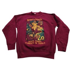 VTG Wisconsin state parks forest trails sweatshirt Adult SZ M Fruit Of Loom  picture