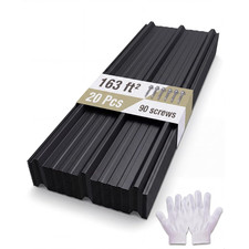 Ribbed Metal Roof Panels 20 Pcs 59.1x19.8in 29Ga Anti-Cut Purlin Carport Chicken picture