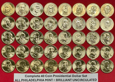 Complete Presidential Dollar Set of 40 PHILADELPHIA UNCIRCULATED Coins 2007-2020 picture