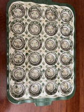 Temp-tations by Tara Old World Green Hand Painted  24 Mini Muffin Pan NEW picture