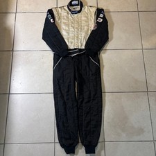 Sparco Racing Suit Made in Italy Black Cream Panoz Racing School Size 54 picture