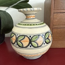 Vintage Talabricense Talavera Art Pottery Vase Spain Hand Painted 6
