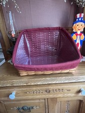 2002 Longaberger Bookkeeper Basket W Protector & Paprika Liner Large~Very Nice picture