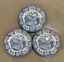 Vintage Royal Warwick Loch Katrine Lochs Scotland 7” Plates Blue White Set of 3 picture