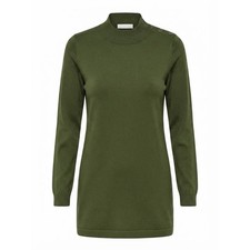 La Maille Sezane Merino Wool Button Shoulder Sweater Tunic Green XS - CJ picture
