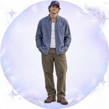Magellan Outdoors Blue Chambray Button-Down Shirt – Men’s L picture