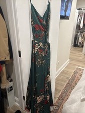 Lulus Women Still The One Emerald Green Maxi Floral Dress Size XS,M,L picture