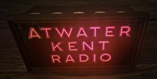 ANTIQUE ATWATER KENT RADIO REVERSE PAINTED GLASS LIGHTED ADVERTISING SIGN WORKS picture