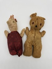 Antique 1930’s Winnie the Pooh & Piglet Cloth Stuffed Primitive Homemade Dolls picture