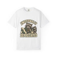 Emotionally Depreciated raccoon T-Shirt | Sad Raccoon Illustration picture