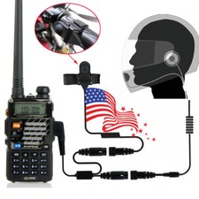 2 PIN Full Face Helmet Motorcycle Race Headset For Baofeng Kenwood Walkie Talkie picture