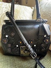 Coach 1941 Drifter Tea Rose Leather Top Handle Black Crossbody Gun Metal Black picture