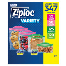 Ziploc Bags 52 Gallon, 50 Quart, 120 Snack, 125 Sandwich (347 Count) picture