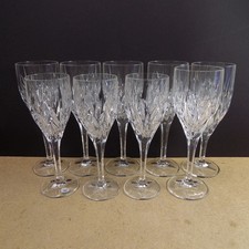 9 Gorham Crystal Star Blossom Wine & Water Glasses Goblets VGC picture