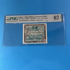 PMG Graded Japan/ Allied Military Currency WWII 1 Yen 1957 p67d Superb 67 EPQ picture