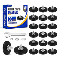 20 Pcs Rubber Coated Magnets Heavy Duty with M6 Screw Hole Stud picture