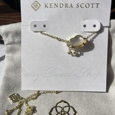 ✨New Kendra Scott Celeste Cloud Gold Plated Short Pendant Necklace 🌧️ picture