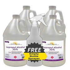 ISOPROPYL ALCOHOL 70% 4 Gallons USA Made  & Sprayer Rubbing Alcohol picture