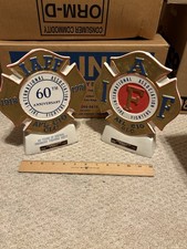 Vintage 1977&78 Lionstone Whiskey IAFF 60th Anniversary Porcelain Bottles Empty picture