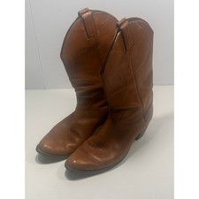 Justin 1544 Mens Vintage Tan Leather Western Cowboy Boots sz 10 D USA Made READ picture