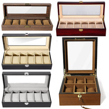 3/6/10/12/24Slots Watch Box Watch Case Organizer Watch Jewelry Display Case Gift picture