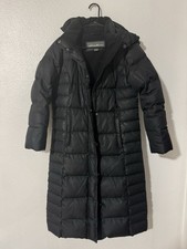 Eddie Bauer Women’s Petite PS Black Long Hooded Down Puffer Coat picture