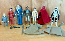 Vintage Kenner Star Wars Lot 7 Figures 1980 1983 Leia Bib Lando Biker Guard picture