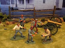 ACW Civil war  rare Britains Reb Artillery  6pc set  metal 54mm fits Conte picture