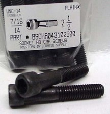 7/16-14x2-1/2 Hex Socket Head Cap Screws Alloy Steel Black (25) picture