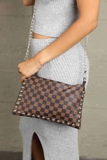 Adored PU Leather Studded Shoulder Bag picture