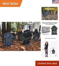 Weather-Resistant 6-Pack Tombstones: Perfect for Outdoor Halloween Parties picture