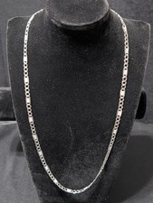 Solid 925 Sterling Silver Figarucci Link Chain Necklace 22