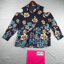 Chicos Womens Long Sleeve Button Up Shirt Womens Size 3 Colorful Floral  picture
