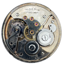 Antique 41mm Moeris 17 Jewel Mechanical Pocket Watch Movement Swiss Made picture