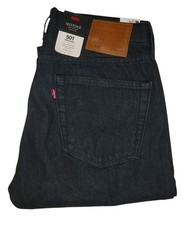Levi's 501 Men's Original Straight Fit Selvedge Jeans Soft Rigid Black 3654 picture