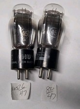 Close Matched Pair NU 45 Radio amp Vacuum Tubes 76/47  80/47  Tested Nice picture