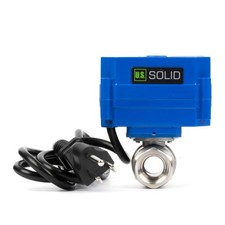 U. S. Solid Motorized Ball Valve w/ US Plug 1/2in SS AC 110V Normally Open picture