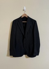 Drake’s London New Tropical Merino Wool Tailored Jacket Blazer Charcoal Grey 44 picture
