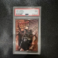 Topps 1997 Finest Tim Duncan #101 Debuts Rookie Refractor Spurs PSA 9 picture