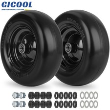 2-Pack 11x4.00-5 Flat free Smooth Tread Tire & Wheel for Zero Turn Lawn Mowers picture