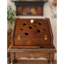 Vintage Wooden Potato Onion Storage Box Rustic Farmhouse Kitchen Bin Pantry picture