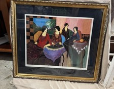 Itzchak Tarkay Two By Two Signed Seriolithograph 16.25 x 20.5 Print Custom Frame picture