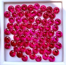 100 Pcs Natural Mogok Red Ruby Round 6.00 MM Certified Treated Loose Gemstone  picture