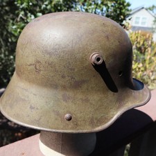 Original WWI ET64 Imperial German Stahlhelm Helmet M1916 WW1 MAILED BACK BY GI picture