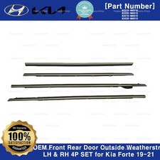 OEM Front Rear Door Outside Weatherstrip Chrome LH&RH 4P SET for Kia Forte 19-21 picture