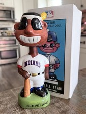 Cleveland Indians Mascot CHIEF WAHOO Vintage Hand Painted TEI Bobblehead NIB picture