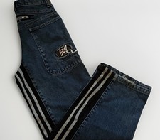 Vintage Jeans Embroidered Wide-Leg PACO Denim Dark Wash picture