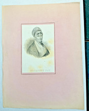 Antique Elisabeth Fry Portrait Engraving Quaker Prison Reformer 19th C picture